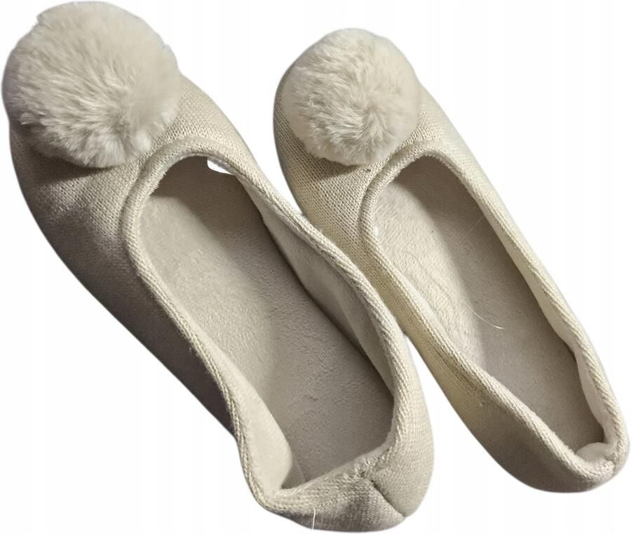 Cleve Damespantoffels met Pompom Beige