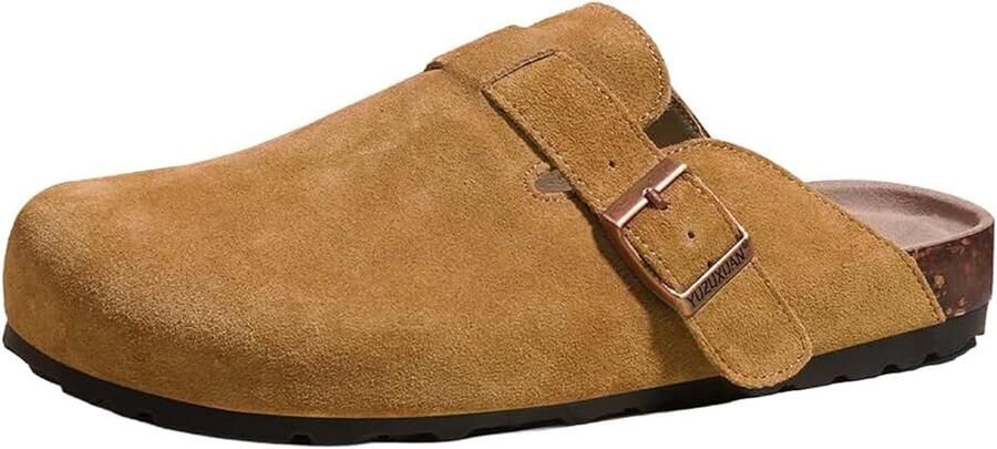 Clogs kurk voetbed gesloten 36-40 EU Comfortabele zachte leren pantoffels antislip aardappelschoenen ideaal voor thuis kantoor vrije tijd en dagelijks gebruik