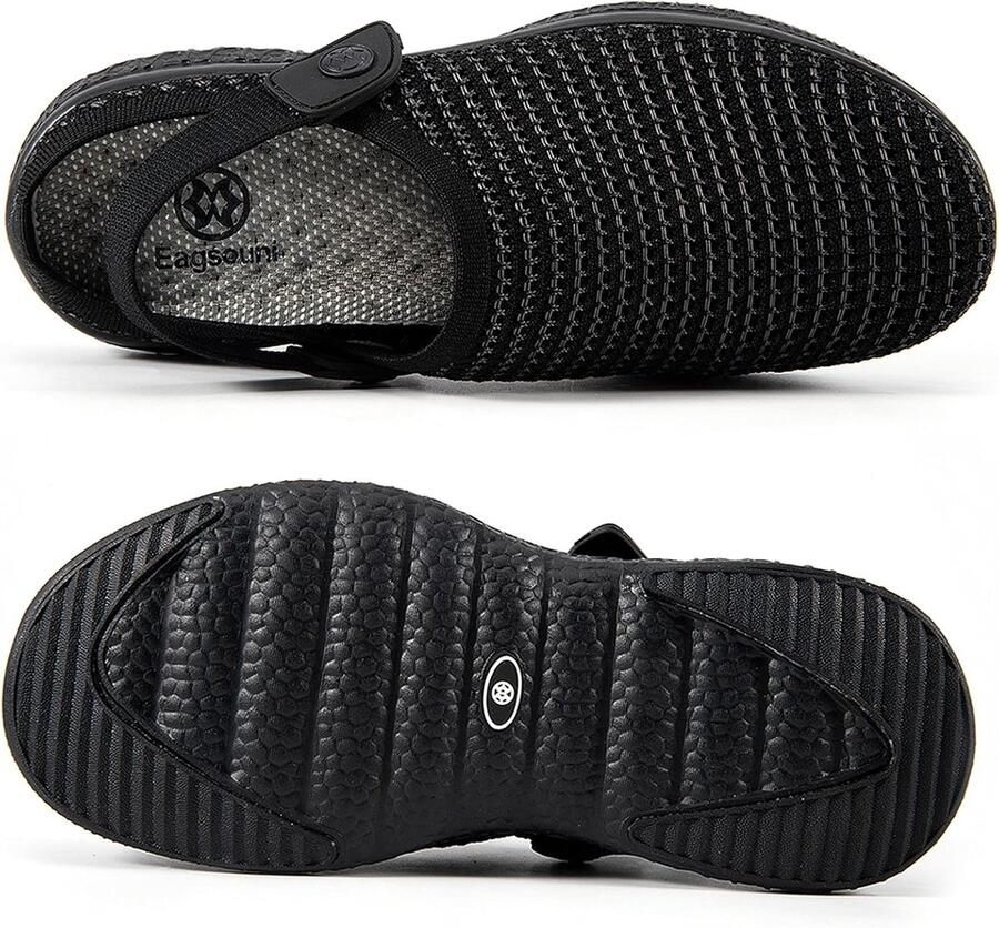 Clogs slippers voor nen en maat M pure zwart ade d en antislip ideaal voor in de tuin ShopVlot