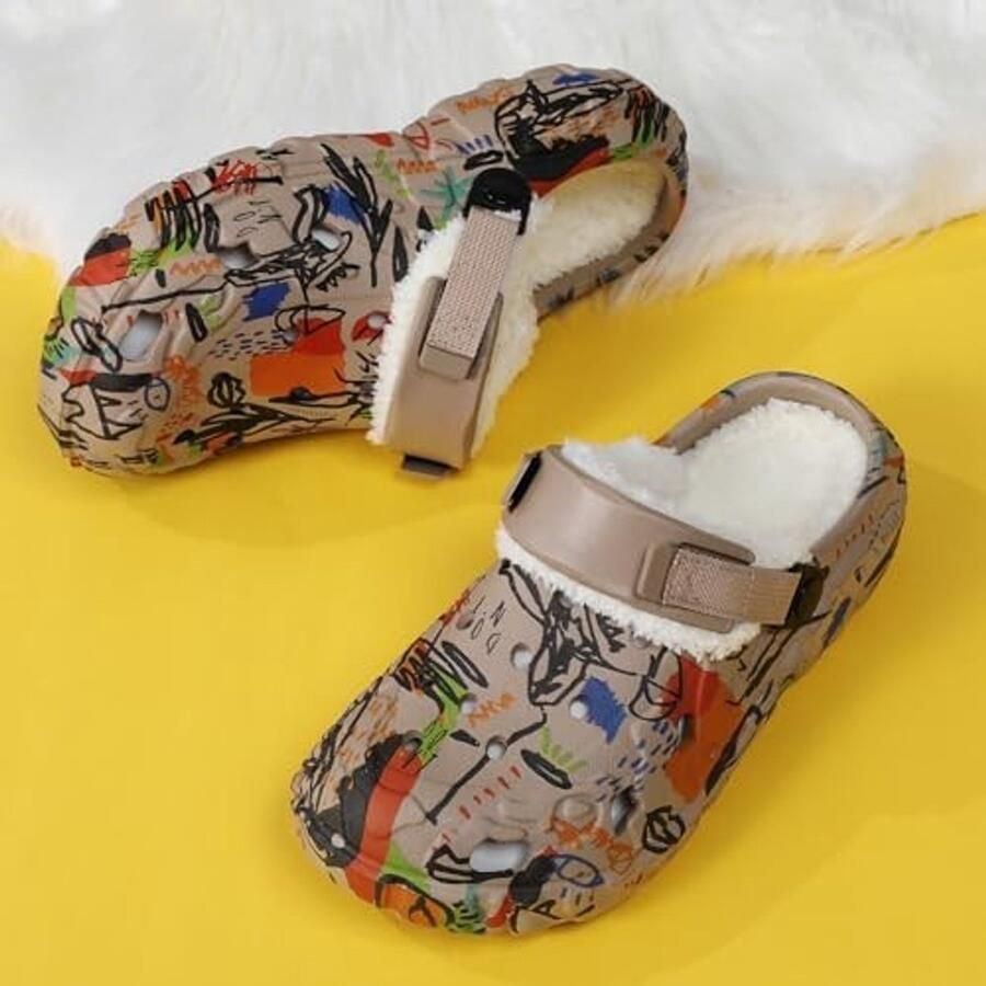 Clogs Slippers Warm met Fleece Voering Khaki - Foto 1