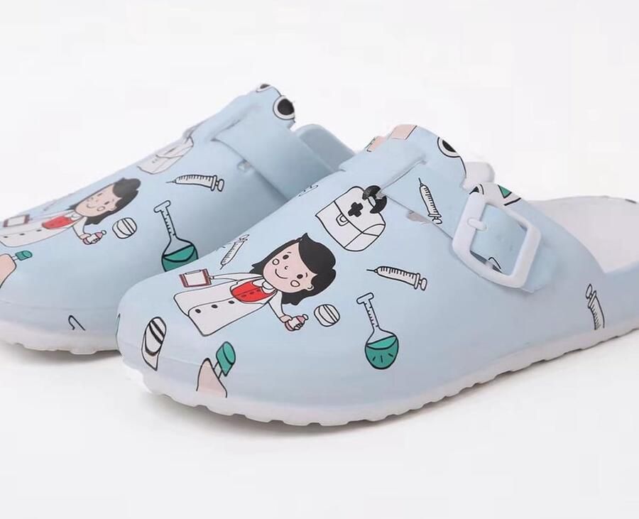Clogs voor dames comfortabele tuinschoenen met print antislip strandsandalen lichte pantoffels waterdichte werk- en onderhoudsschoenen
