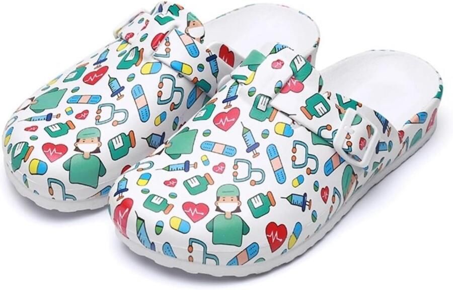 Clogs voor dames comfortabele tuinschoenen met print antislip strandsandalen lichte pantoffels waterdichte werk- en onderhoudsschoenen
