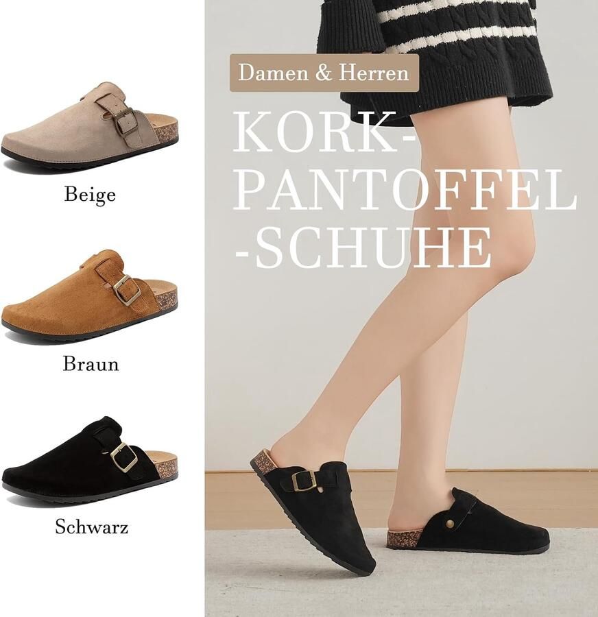Clogs voor en gesloten pantoffels van leer comfortabel en ade d ideaal voor huis en tuin sandalen pantoffels Zwart