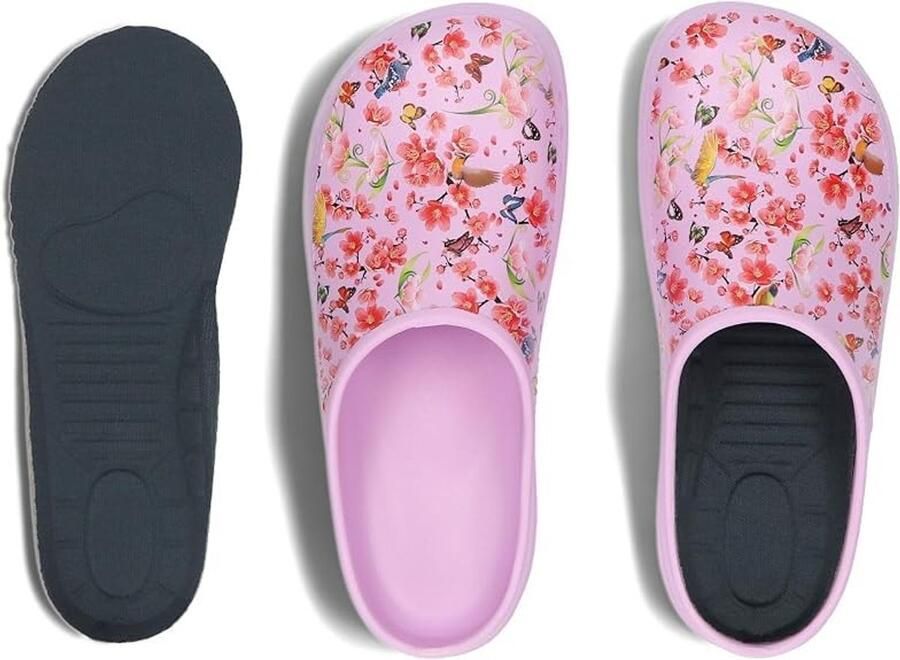 Clogs voor en Lichtgewicht met Bloe print