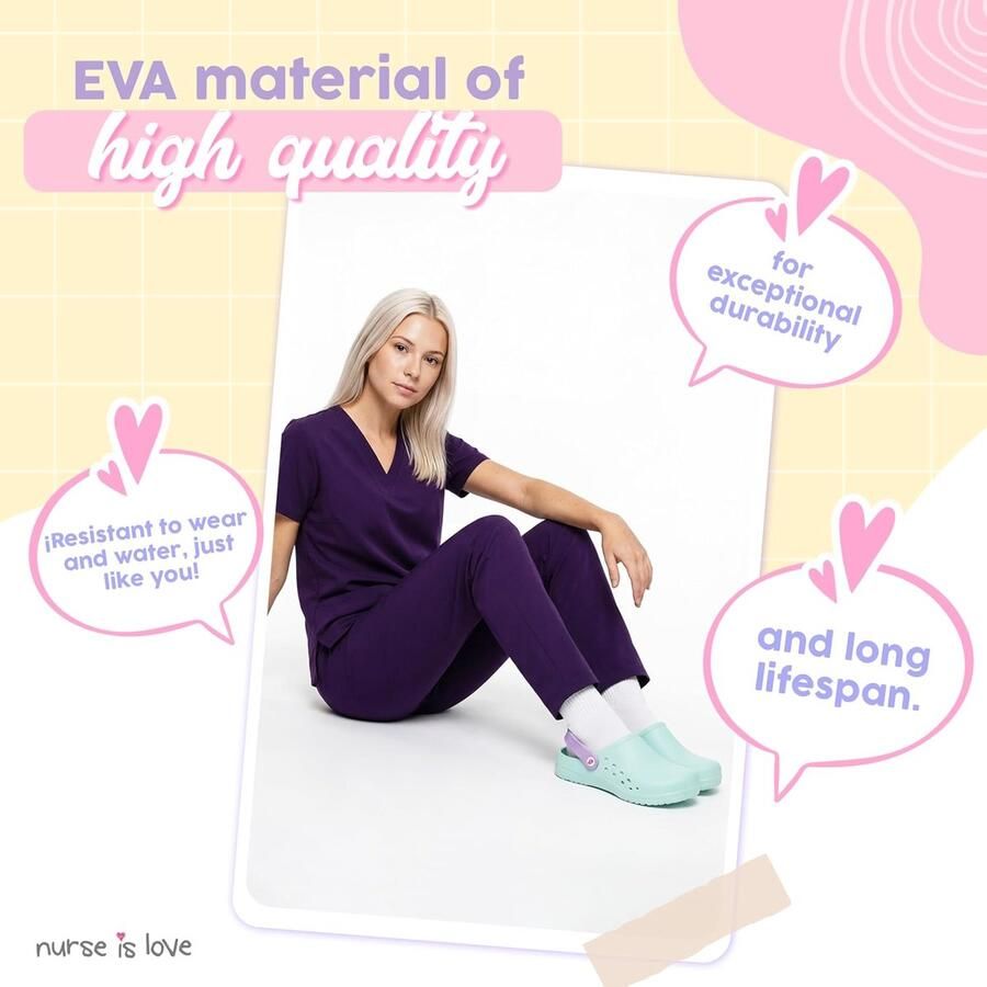 Clogs voor dames lichte EVA-klompen effen collectie