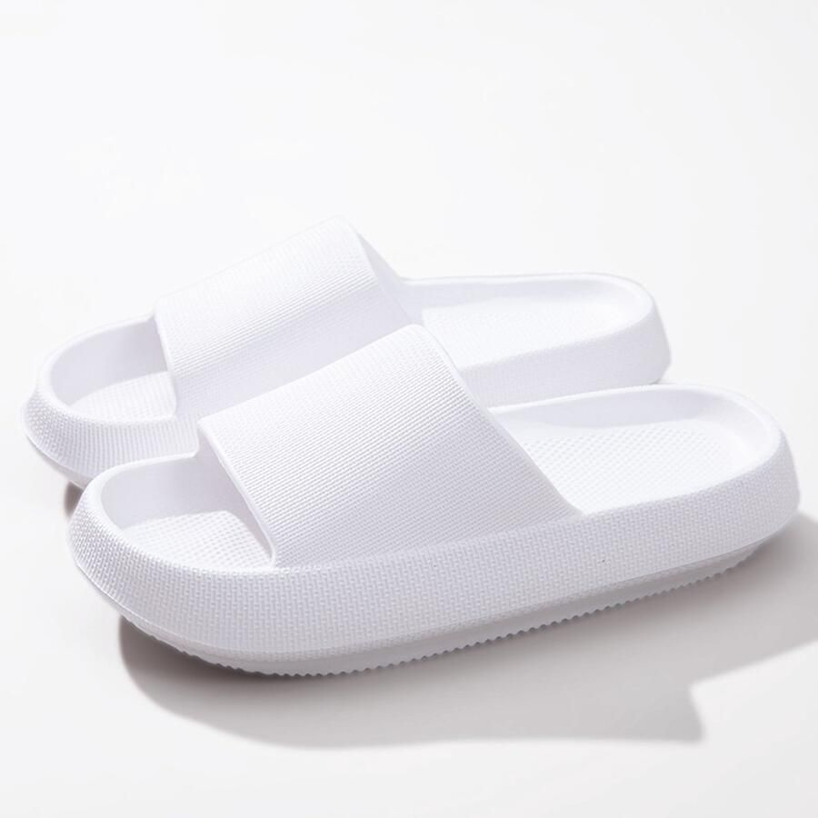 Cloud Slides voor dames kussensandalen- extreem zacht- comfortabel voor binnen en buiten- met een dikke zool en extra demping 38 39 Wit