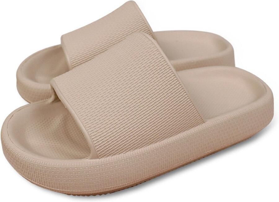 Cloud slippers voor en comfortabele huisslippers doucheschoenen instapslippers badkamersandalen ultiem comfort lichtgewicht dikke zool antislip gemakkelijk schoon te maken kaki 42
