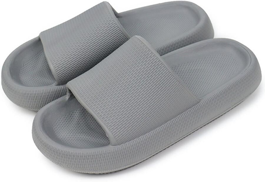 Cloud slippers voor en comfortabele huisslippers doucheschoenen instapslippers badkamersandalen ultiem comfort lichtgewicht dikke zool antislip gemakkelijk schoon te maken donkergrijs 40