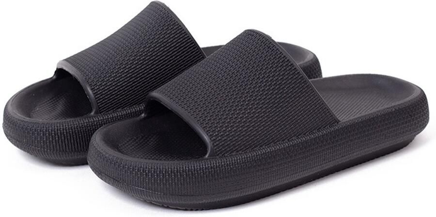 Cloud slippers voor en comfortabele huisslippers doucheschoenen instapslippers badkamersandalen ultiem comfort lichtgewicht dikke zool antislip gemakkelijk schoon te maken Zwart 35