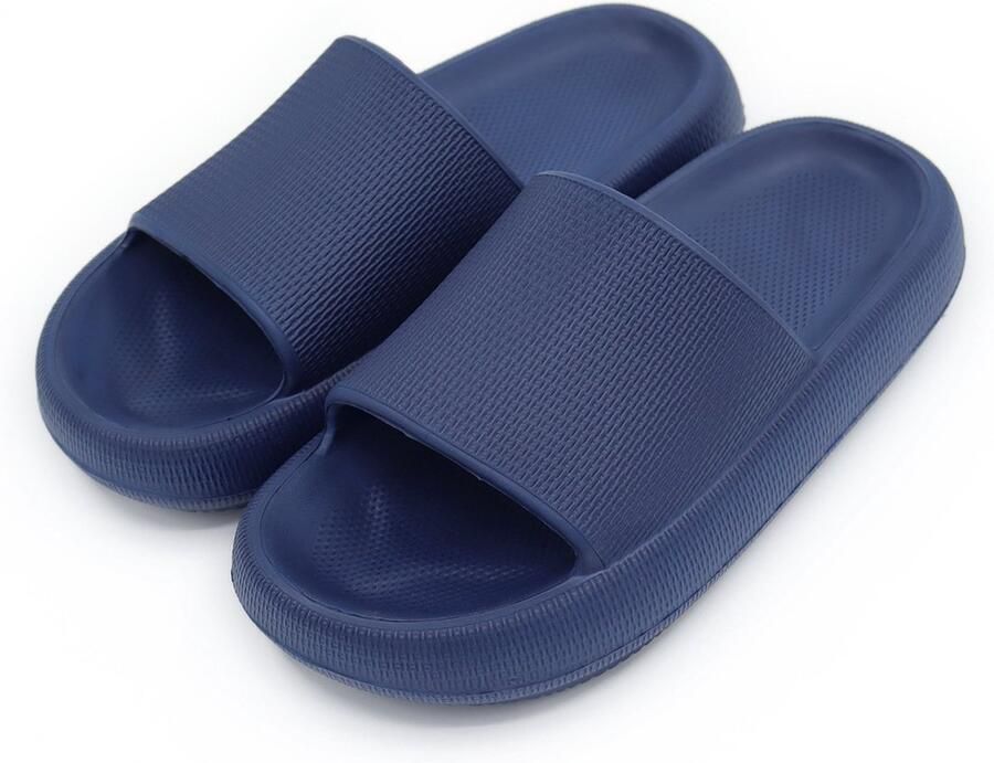 Cloud slippers voor en comfortabele huisslippers doucheschoenen instapslippers badkamersandalen ultiem comfort lichtgewicht dikke zool antislip gemakkelijk schoon te maken donkerblauw 40