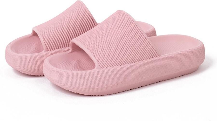 Cloud slippers voor en comfortabele huisslippers doucheschoenen instapslippers badkamersandalen ultiem comfort lichtgewicht dikke zool antislip gemakkelijk schoon te maken roze 35