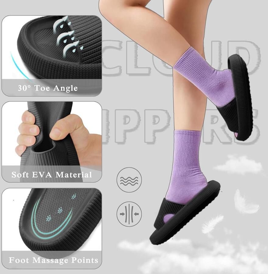 Cloudyzz Pantoffels voor dames antislip zachte slippers zomer badslippers rubberen slippers