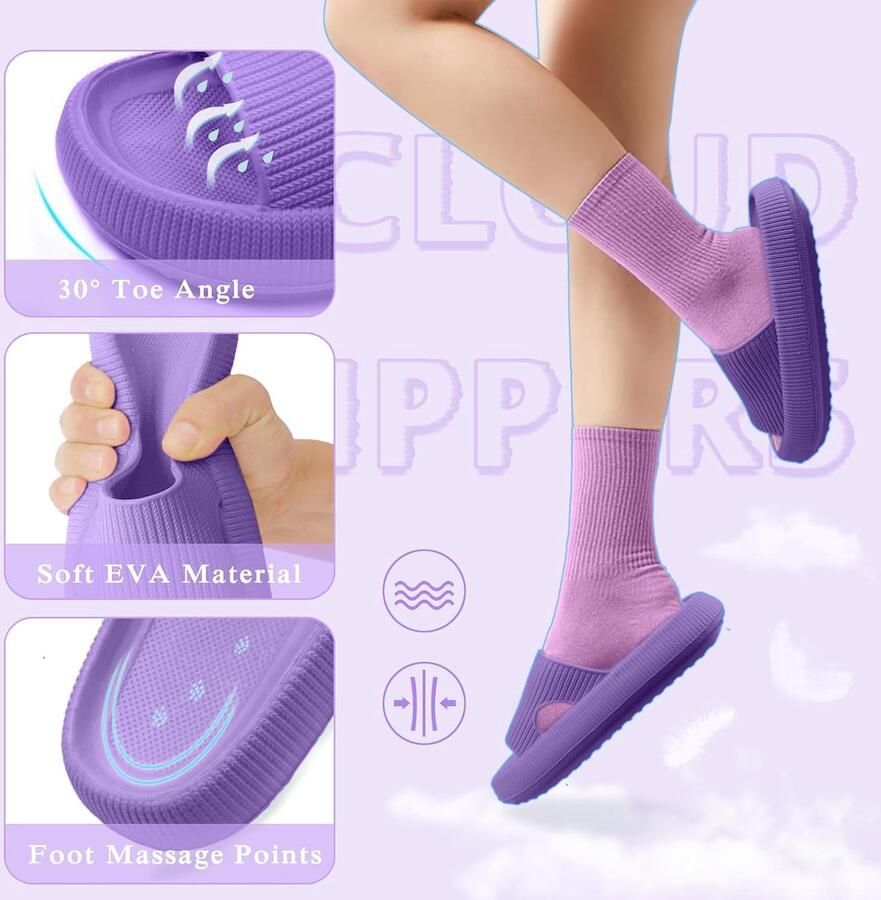 Cloudyzz Pantoffels voor dames antislip zachte slippers zomer badslippers rubberen - Foto 2