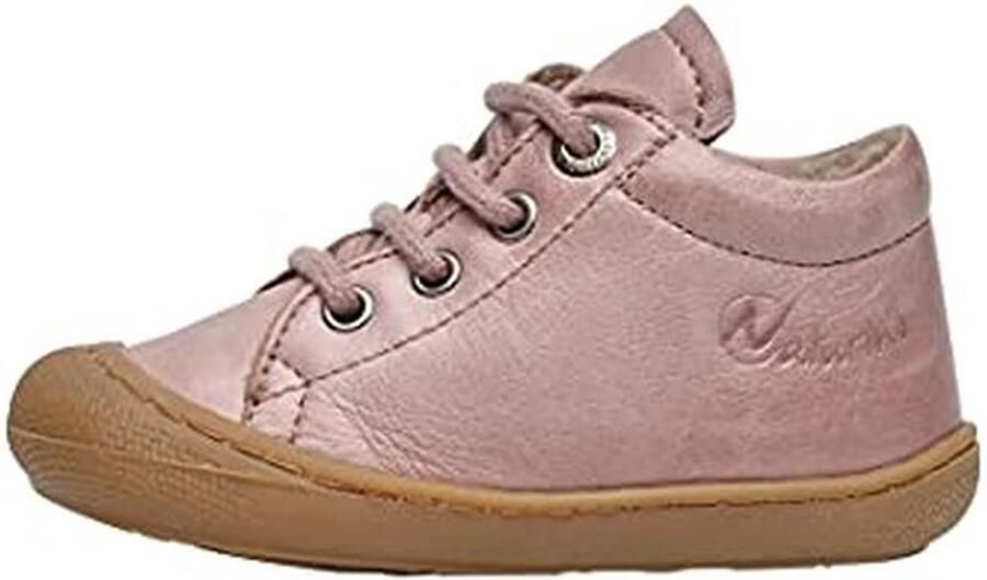 Meisjes leren loopschoenen oudroze comfortabele sneakers voor eerste stappen