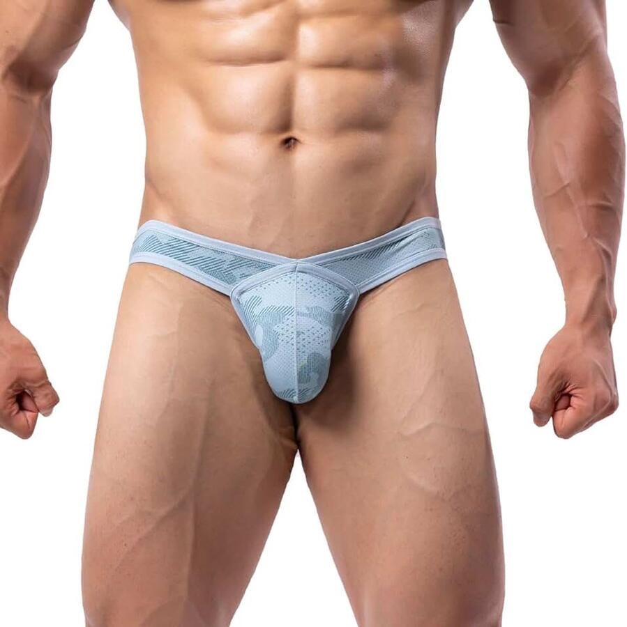 Code Bikinislip voor heren uitpuilende buidel ondergoed ademend micromesh ondergoed lage taille met buidelonderbroek