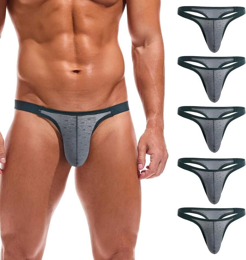 Code Mannen gestreepte string lage stijging elastische tailleband ondergoed
