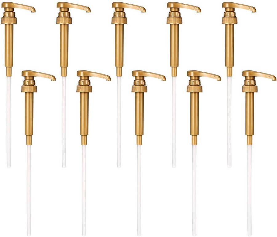 Coffee Syrup Pump 5 Pack Pump Dispenser Fits Most 750ML Syrup Bottles Reusable Leakproof Pump For Coffee Syrup For Home Kitchen Coffee Bars Gold