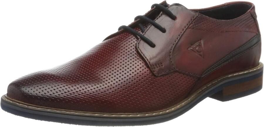 Cognac Heren Leren Derby Schoenen met Comfortfunctie