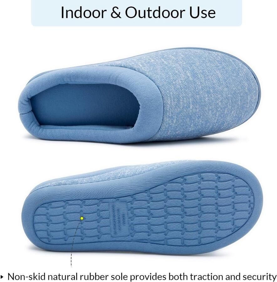 Comfort Slip On Memory Foam Slippers Franse Terry Voering Huis Slippers met Anti Slip Sole