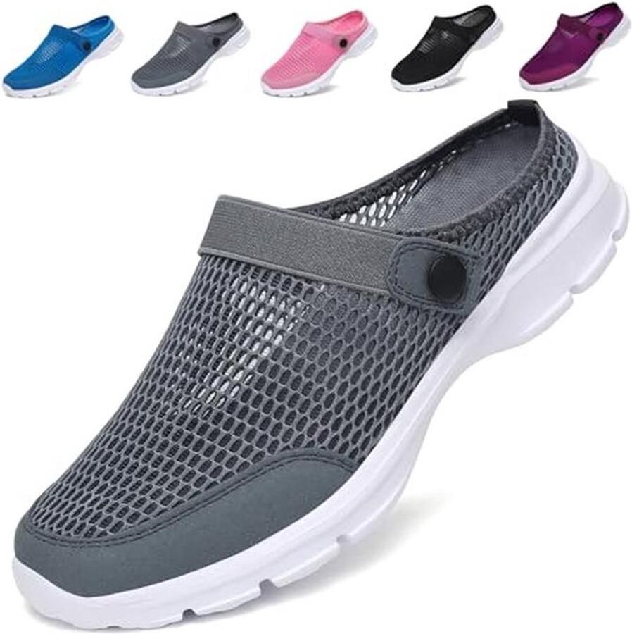 Comfortabele Ade d Tuinschoenen Slip-On Antislip Huissloffen Grijs