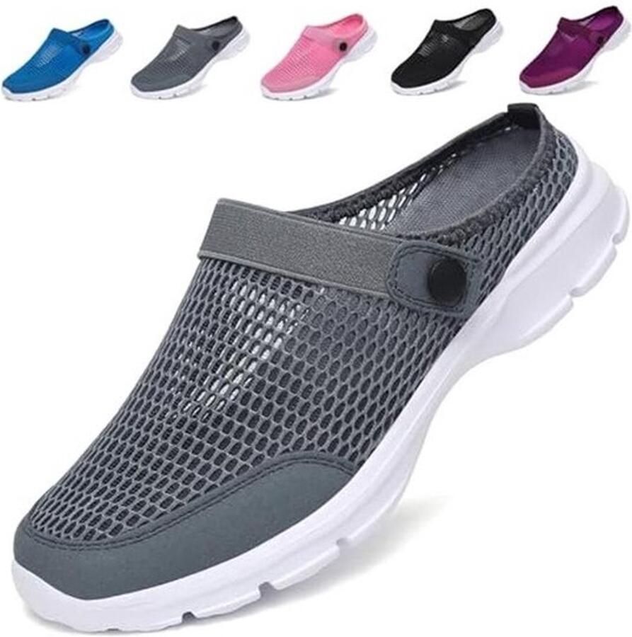 Comfortabele Ade d Tuinschoenen Slip-On Antislip Huissloffen Grijs