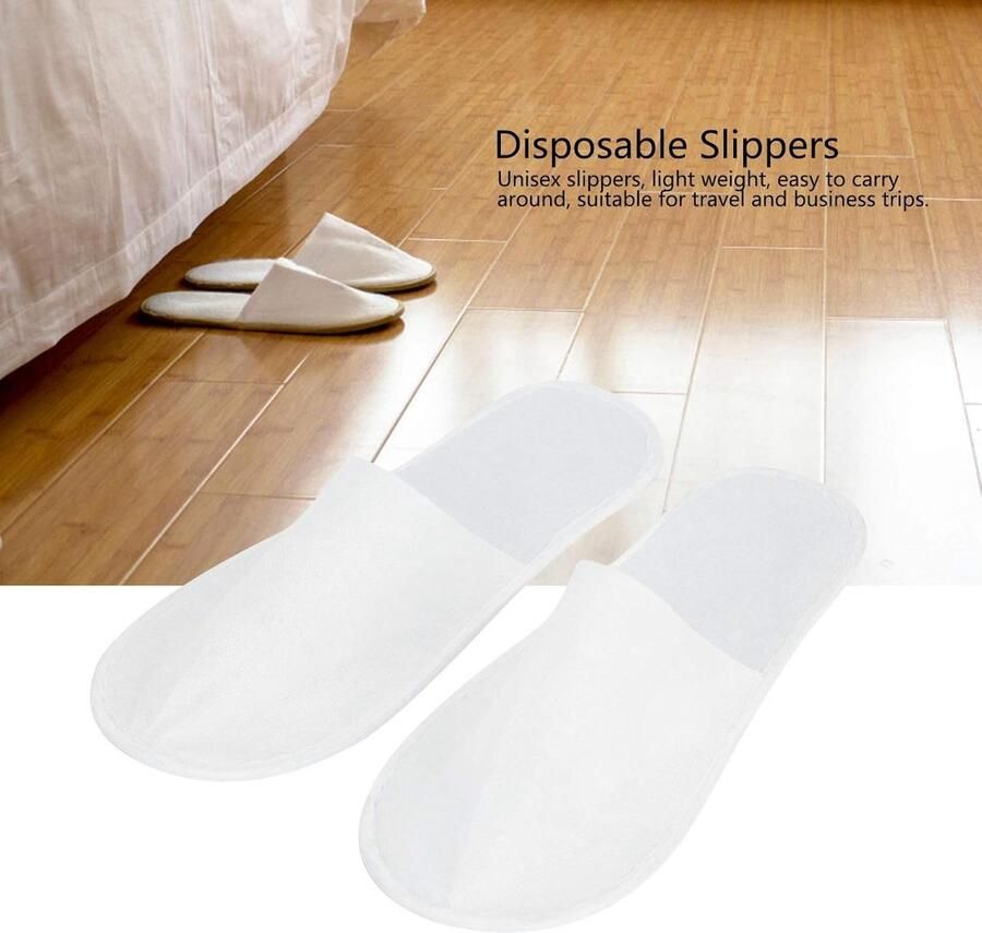 Comfortabele Ade de Antislip Pantoffels voor Badkamer Hotel en Reizen 10.6x4.1 inch Witte Wasbare Pantoffels voor nen en