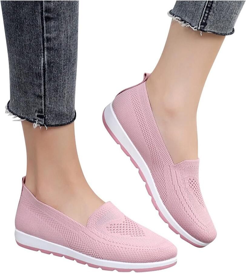 Comfortabele Ademende Slip-On Sneakers Dames voor Zomer Wandelen en Sport