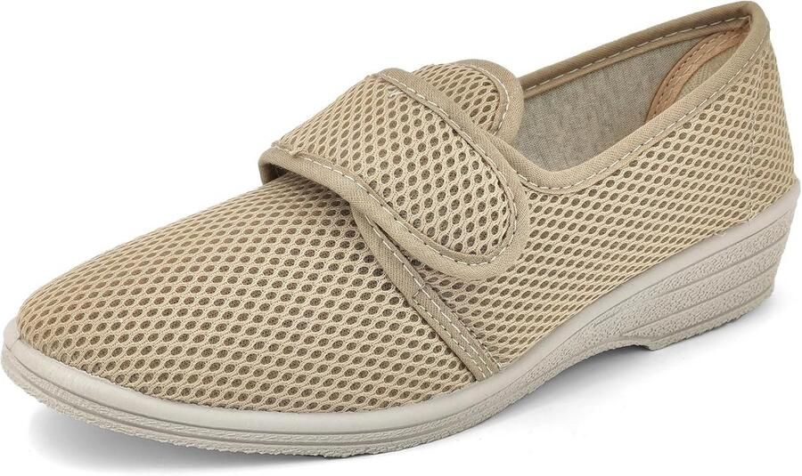 Comfortabele Dames Pantoffels met Ademend Gaas Lichtgewicht Zomer Sloffen met Verstelbare Band