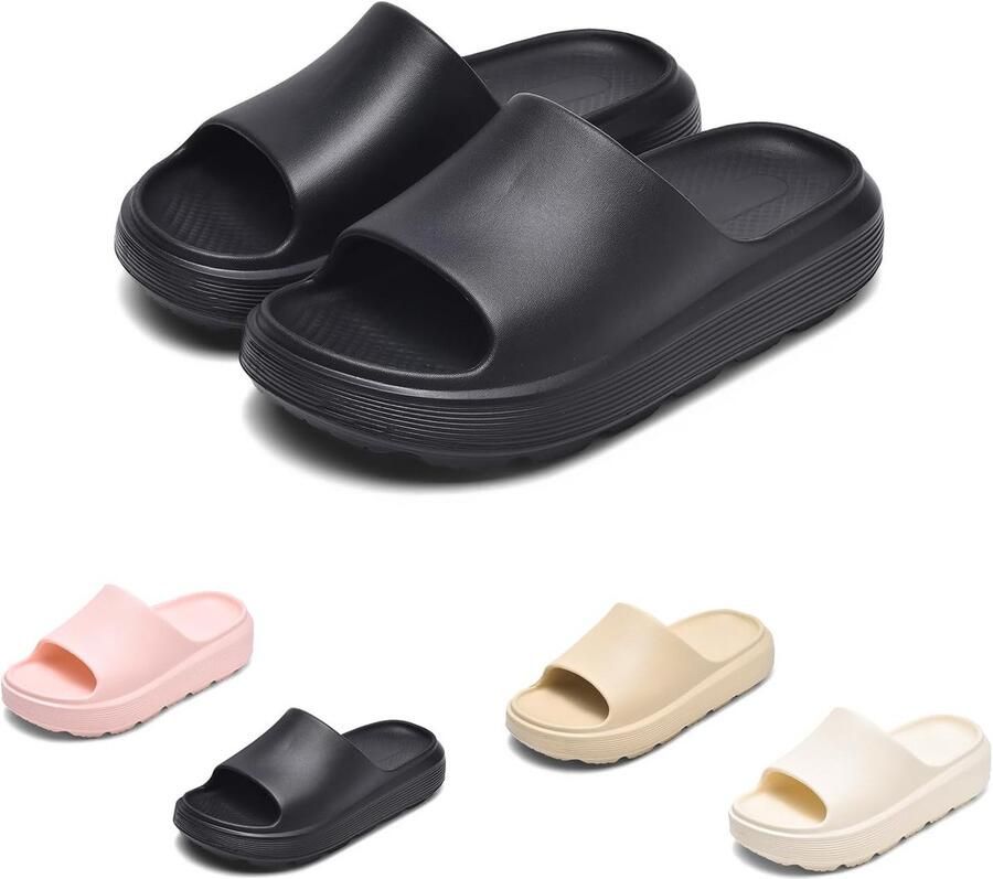 Comfortabele Anti-slip Slippers Zwart voor en Zomer Sandalen voor Binnen en Buiten