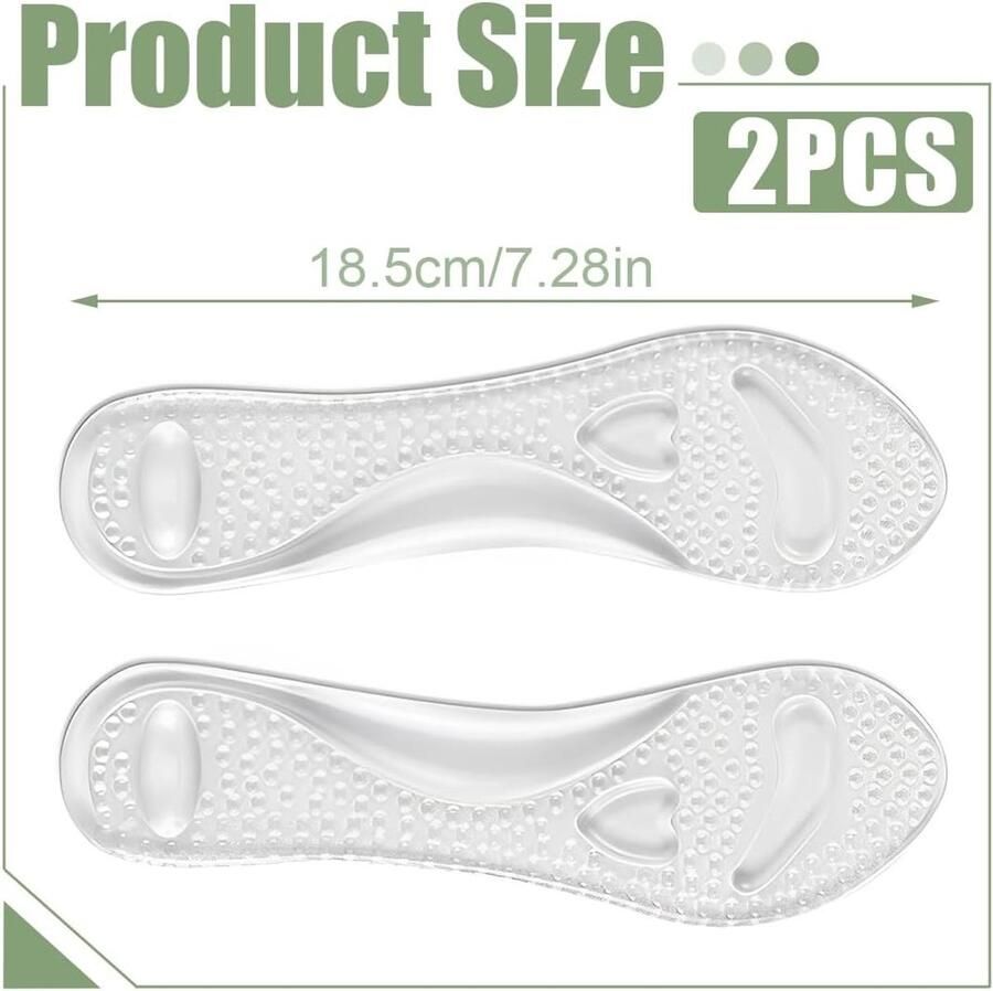 Comfortabele antislip en zelfklevende gelzolen voor dames ideaal voor hoge hakken en sandalen verlicht stress en vermoeidheid van de voeten acupressuur ondersteuning