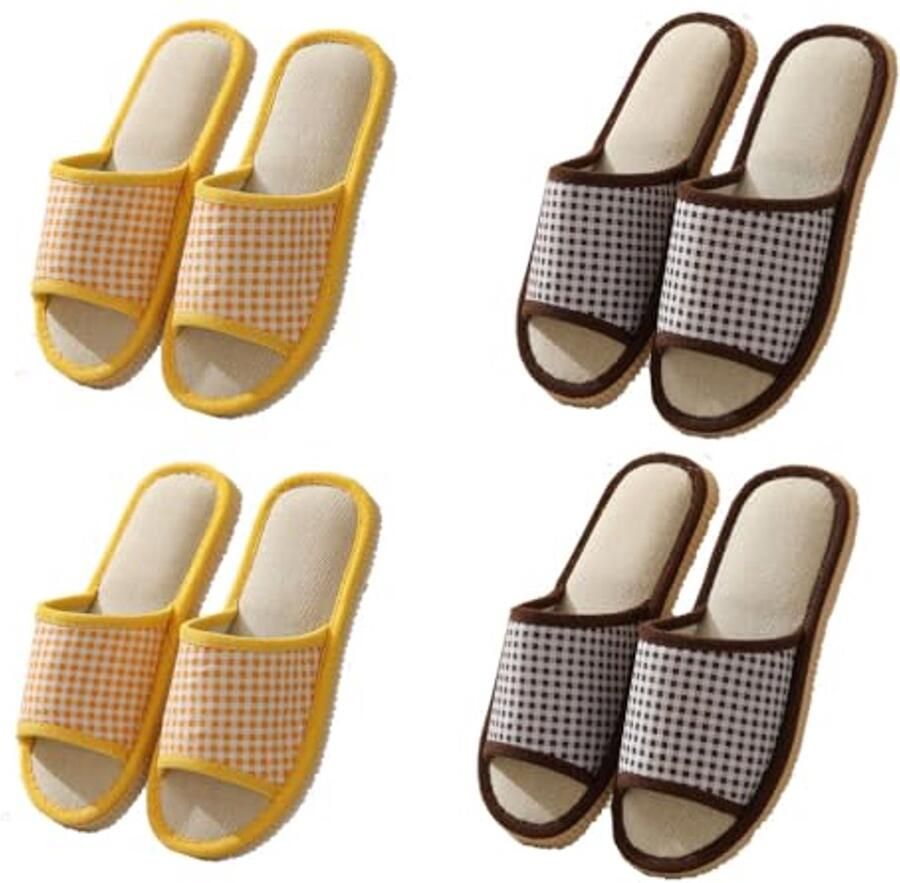 Comfortabele Antislip Pantoffels Set van 4 voor Thuis en Gasten