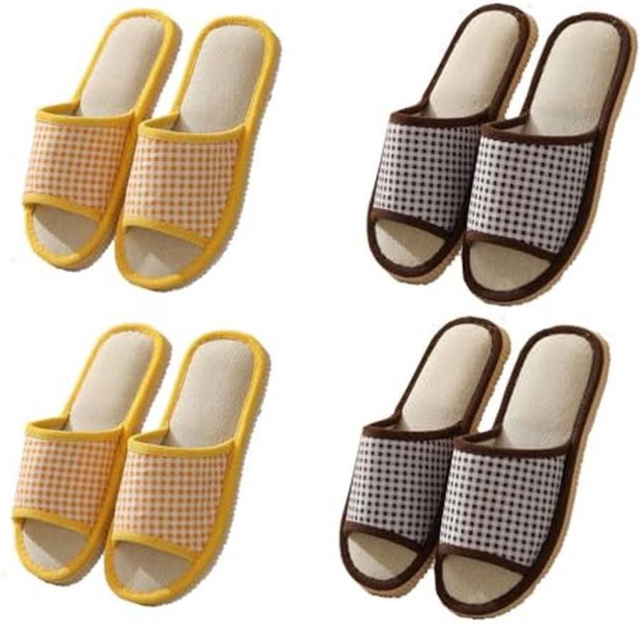 Comfortabele Antislip Pantoffels Set van 4 voor Thuis en Gasten