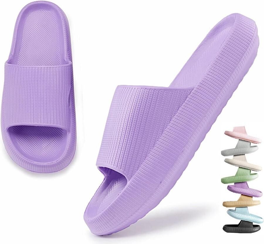 Comfortabele Badslippers met Dubbele Gesp Antislip Sandalen met Zacht Voetbed )