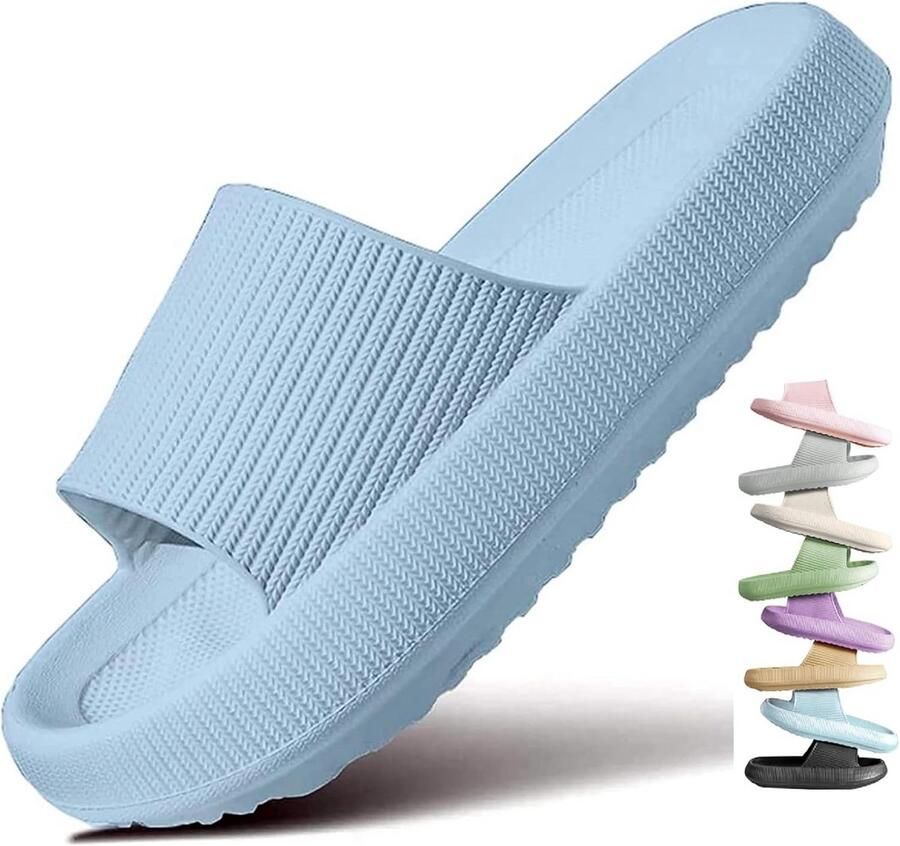 Comfortabele Badslippers met Dubbele Gesp en Zachte Zool voor en