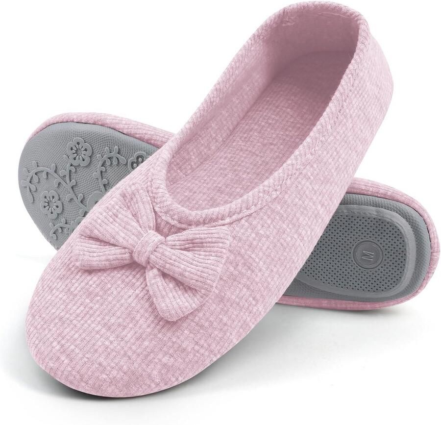Comfortabele Ballerina Pantoffels Dames met Zachte Strik en Traagschuim Binnenzool