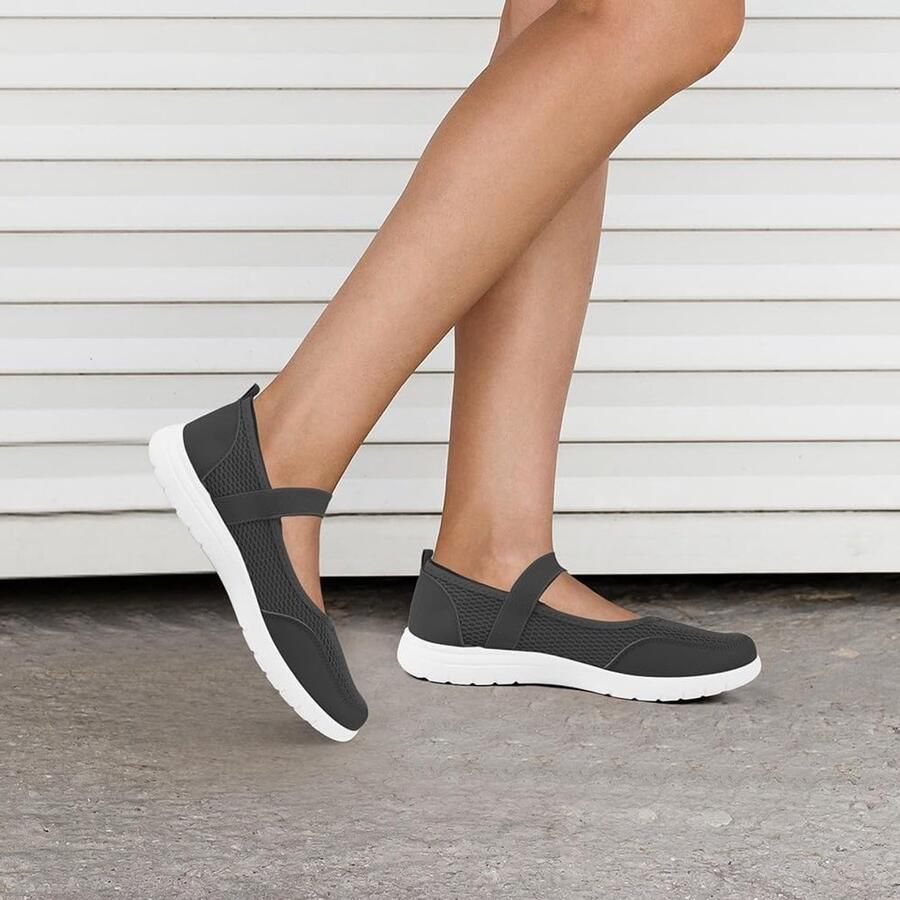 Comfortabele Ballerina Schoenen voor Dames met Sluiting Ademend Mesh Antislip Zool voor Dagelijks Gebruik en Kantoor