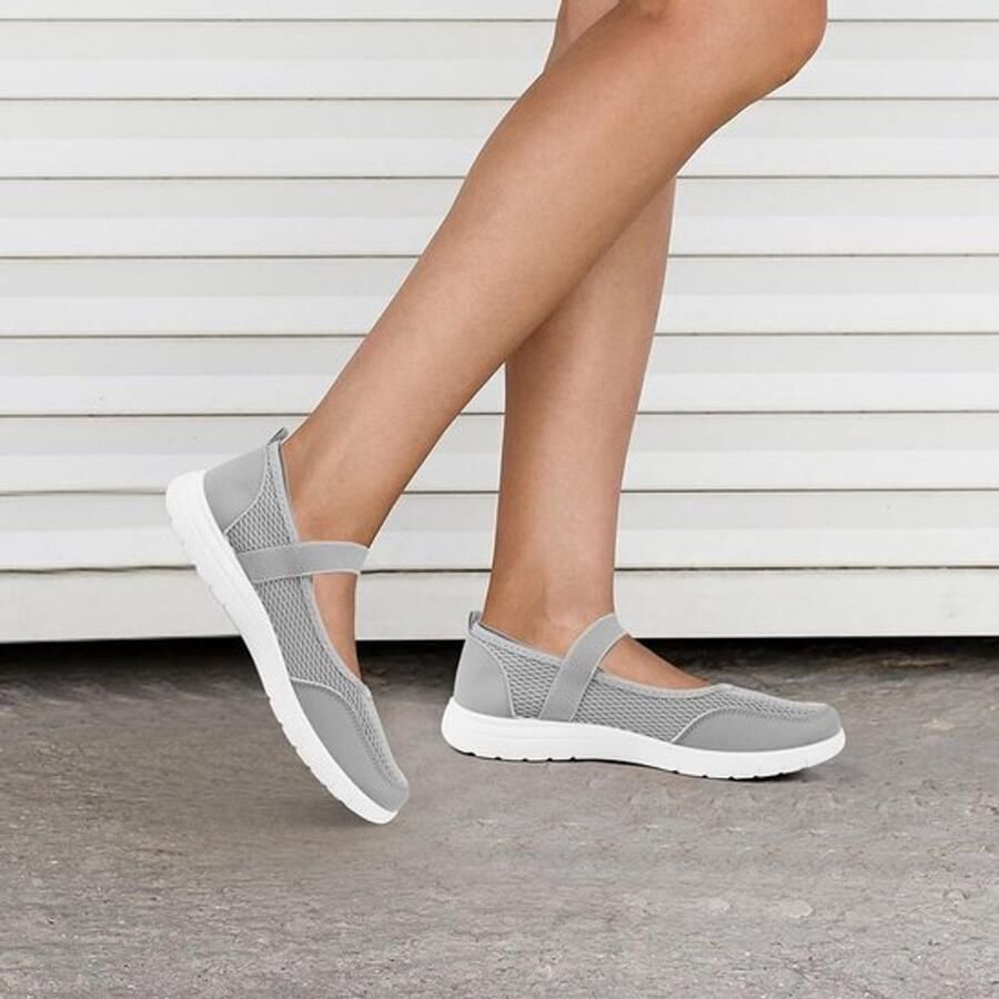 Comfortabele Ballerina's voor Dames met Sluiting Ademend Mesh Antislip Zool voor Dagelijks Gebruik en Kantoor