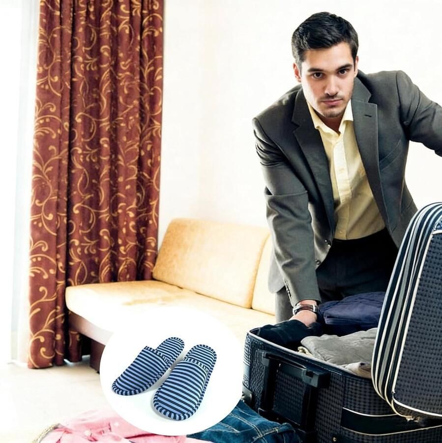 Comfortabele Blauwe Vouw Slippers voor Buiten Herbruikbaar en Lichtgewicht EU Perfect voor Vakantie en Thuisgebruik