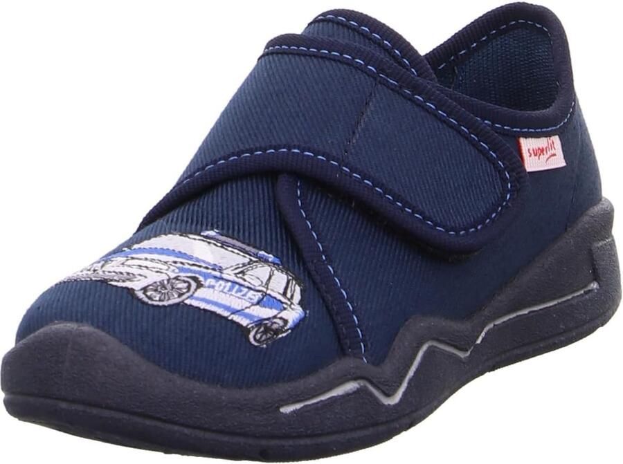 Comfortabele Blauwe Witte Kinderpantoffels met Klittenband