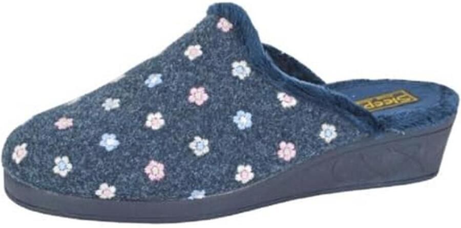 Comfortabele Bloemen Geëmbroide Wedge Slip-on Muilezels voor Dames