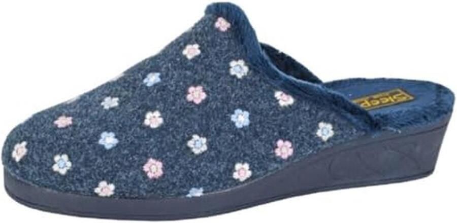 Comfortabele Bloemen Geëmbroide Wedge Slip-on Muilezels voor Dames