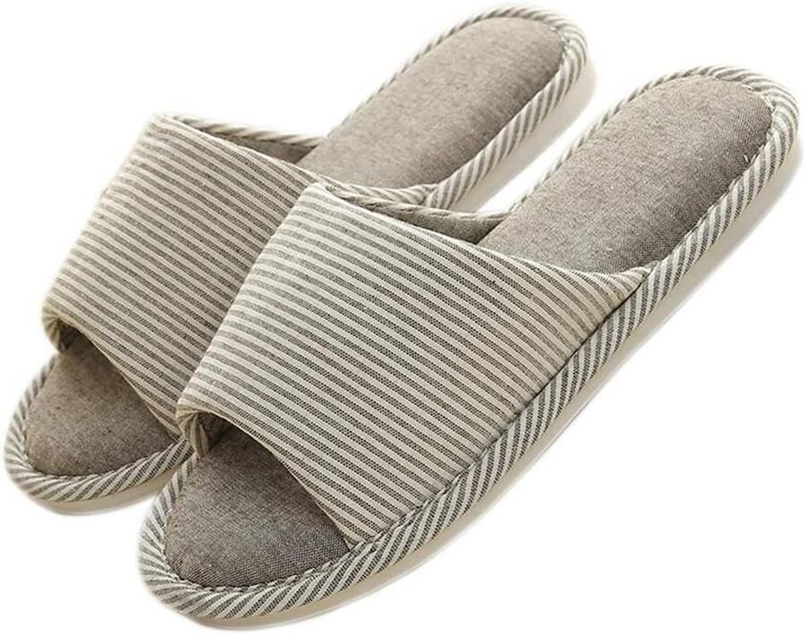 Comfortabele Casual Katoenen Slippers met Anti-Slip Zool voor Binnen en Reizen