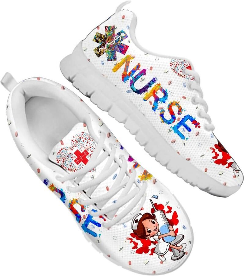 Comfortabele Casual Sneakers voor Dames Ademende Witte Sportschoenen