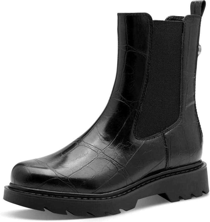 Dames Chelsea Boots Zwart Leer Laarsjes Comfortabel