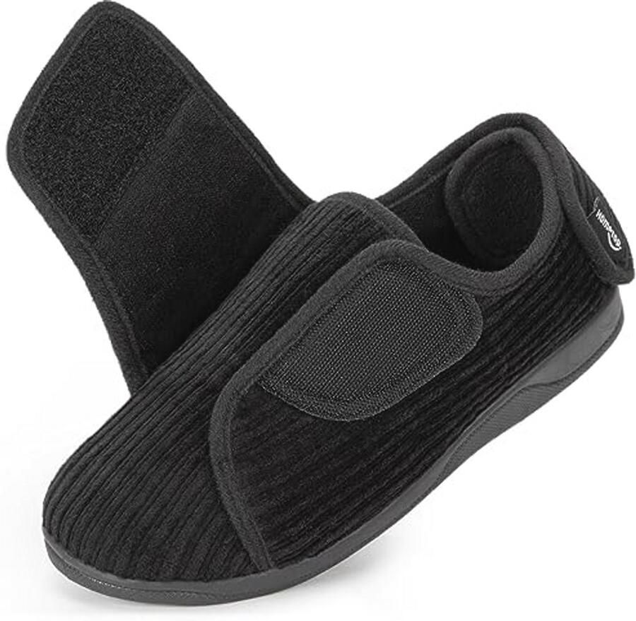 Comfortabele Corduroy Pantoffels voor Dames met Verstelbare Sluiting en Traagschuim