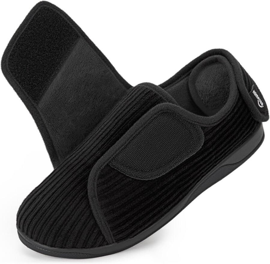 Comfortabele Corduroy Pantoffels voor Dames met Verstelbare Sluiting en Traagschuim