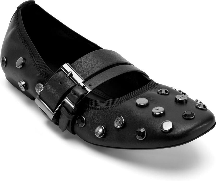 Comfortabele Dames Ballerina Platte Schoenen met Nieten Echt Leer