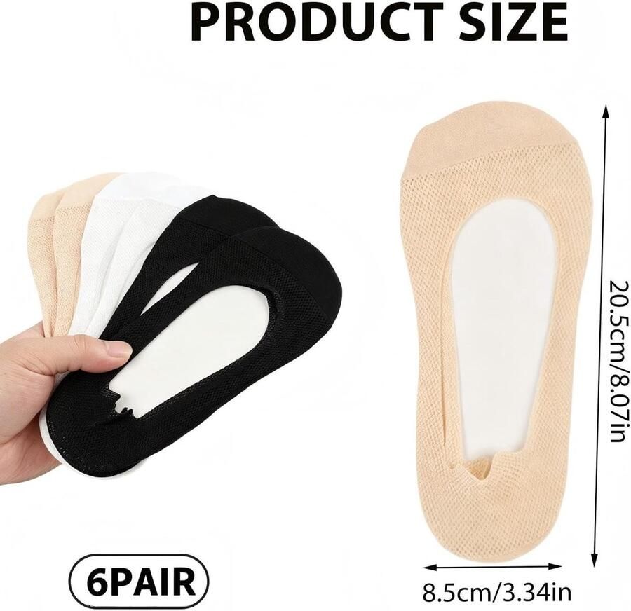 Dames Ballerina's met Onzichtbare Sokken Antislip en Ventilatiegaten Comfortabel en Ademend