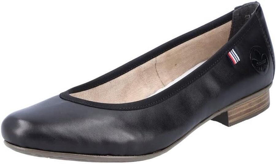 Comfortabele dames ballerina platte schoenen van glad leer