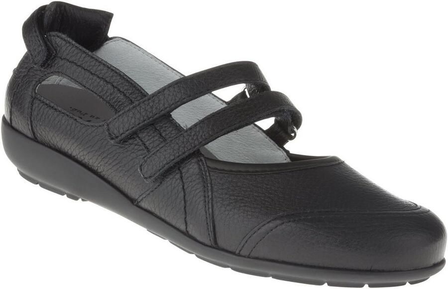 Comfortabele Dames Ballerina's van Zacht Leer met Klittenband Ideaal voor Brede Voeten